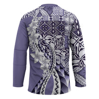 Aloha Vintage Plumeria Hawaiian Tapa Pattern Hockey Jersey Purple Hawaiian Tapa Pattern - Polynesian Pride