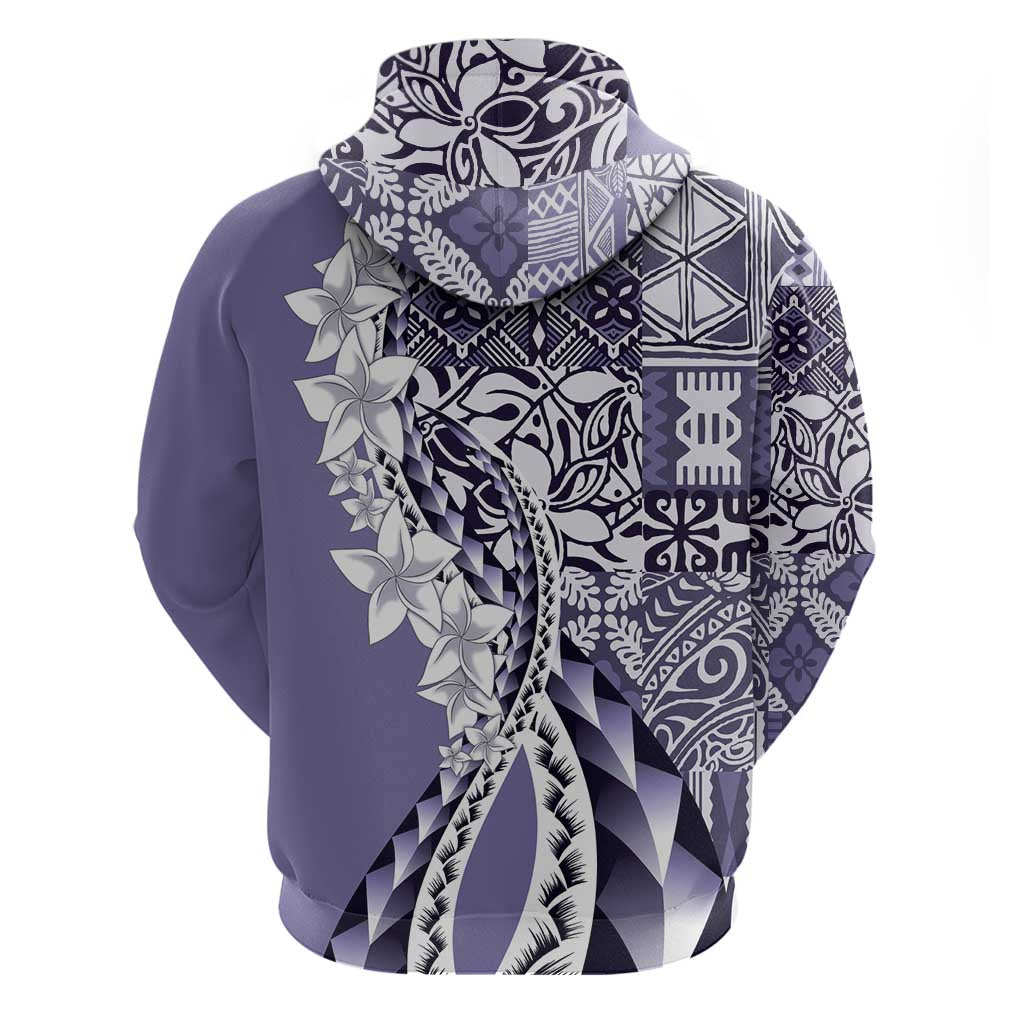 Aloha Vintage Plumeria Hawaiian Tapa Pattern Hoodie Purple Hawaiian Tapa Pattern - Polynesian Pride
