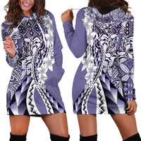 Aloha Vintage Plumeria Hawaiian Tapa Pattern Hoodie Dress Purple Hawaiian Tapa Pattern LT9 - Polynesian Pride