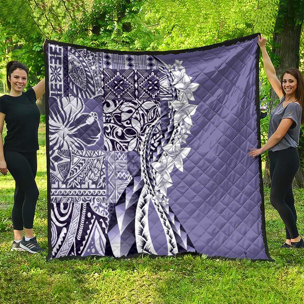 Aloha Vintage Plumeria Hawaiian Tapa Pattern Quilt Purple Hawaiian Tapa Pattern LT9 - Polynesian Pride