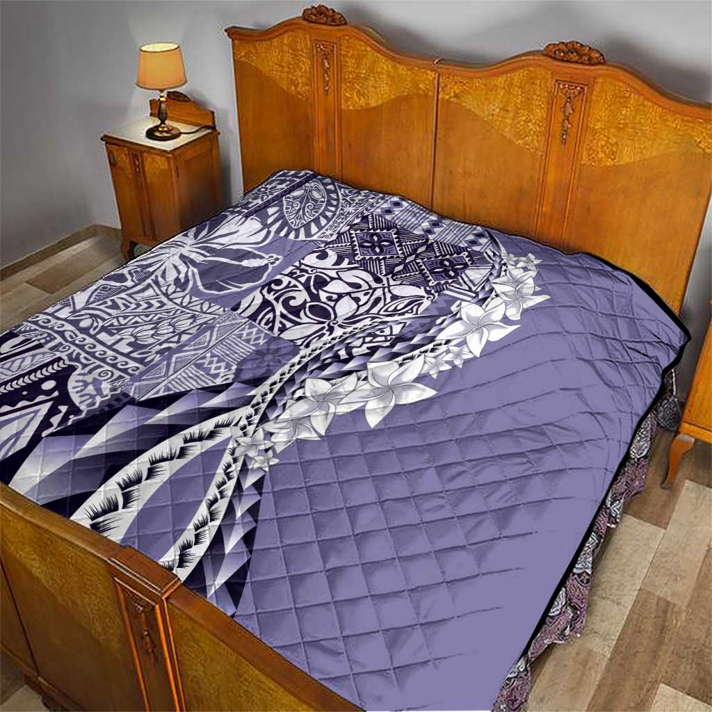 Aloha Vintage Plumeria Hawaiian Tapa Pattern Quilt Purple Hawaiian Tapa Pattern LT9 - Polynesian Pride