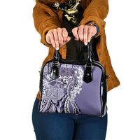 Aloha Vintage Plumeria Hawaiian Tapa Pattern Shoulder Handbag Purple Hawaiian Tapa Pattern - Polynesian Pride