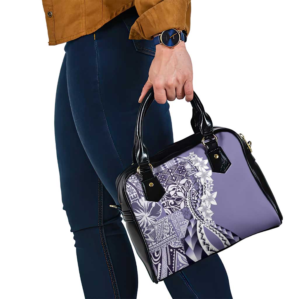 Aloha Vintage Plumeria Hawaiian Tapa Pattern Shoulder Handbag Purple Hawaiian Tapa Pattern - Polynesian Pride