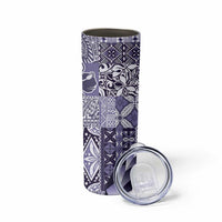 Aloha Vintage Plumeria Hawaiian Tapa Pattern Skinny Tumbler Purple Hawaiian Tapa Pattern LT9 - Polynesian Pride