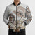 Polynesian Manta Ray Bomber Puffer Jacket Beige Floral Turtle Tattoo - Polynesian Pride
