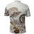 Polynesian Manta Ray Polo Shirt Beige Floral Turtle Tattoo - Polynesian Pride
