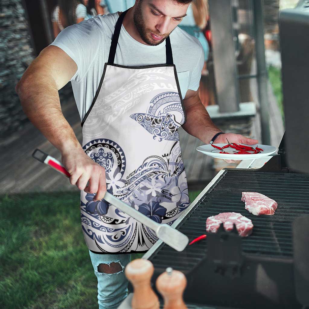 Polynesian Manta Ray Apron Blue Floral Turtle Tattoo - Polynesian Pride