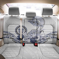 Polynesian Manta Ray Back Car Seat Cover Blue Floral Turtle Tattoo - Polynesian Pride