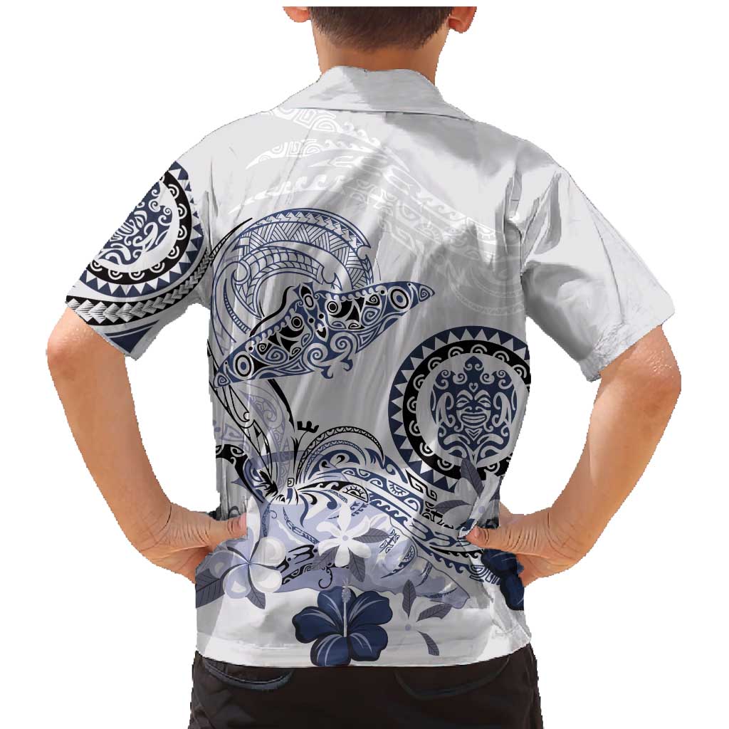 Polynesian Manta Ray Family Matching Mermaid Dress and Hawaiian Shirt Blue Floral Turtle Tattoo LT9 - Polynesian Pride