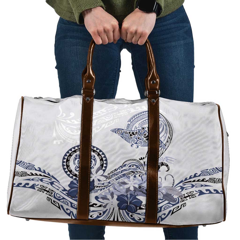 Polynesian Manta Ray Travel Bag Blue Floral Turtle Tattoo LT9 Blue - Polynesian Pride