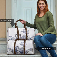 Polynesian Manta Ray Travel Bag Blue Floral Turtle Tattoo LT9 - Polynesian Pride