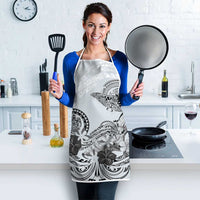 Polynesian Manta Ray Apron Gray Floral Turtle Tattoo - Polynesian Pride
