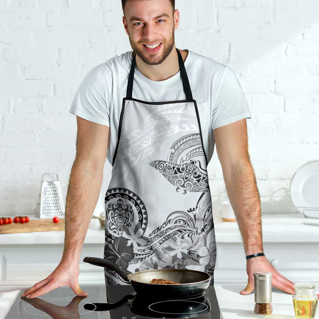 Polynesian Manta Ray Apron Gray Floral Turtle Tattoo - Polynesian Pride