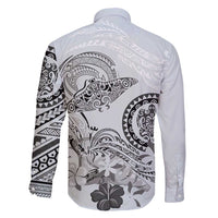 Polynesian Manta Ray Family Matching Mermaid Dress and Hawaiian Shirt Gray Floral Turtle Tattoo LT9 - Polynesian Pride