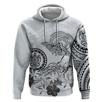 Polynesian Manta Ray Zip Hoodie Gray Floral Turtle Tattoo LT9 Pullover Hoodie Gray - Polynesian Pride