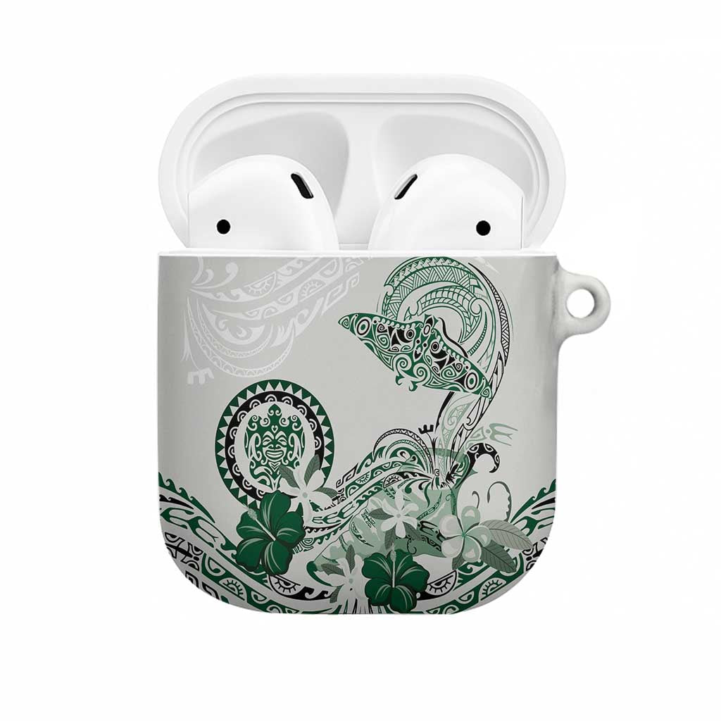 Polynesian Manta Ray AirPods Case Green Floral Turtle Tattoo LT9 Green - Polynesian Pride