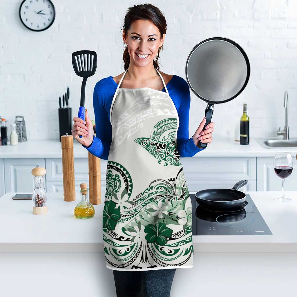 Polynesian Manta Ray Apron Green Floral Turtle Tattoo - Polynesian Pride