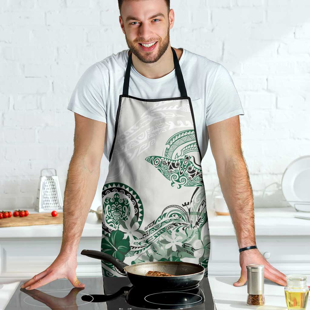 Polynesian Manta Ray Apron Green Floral Turtle Tattoo - Polynesian Pride