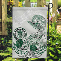 Polynesian Manta Ray Garden Flag Green Floral Turtle Tattoo LT9 Garden Flag Green - Polynesian Pride