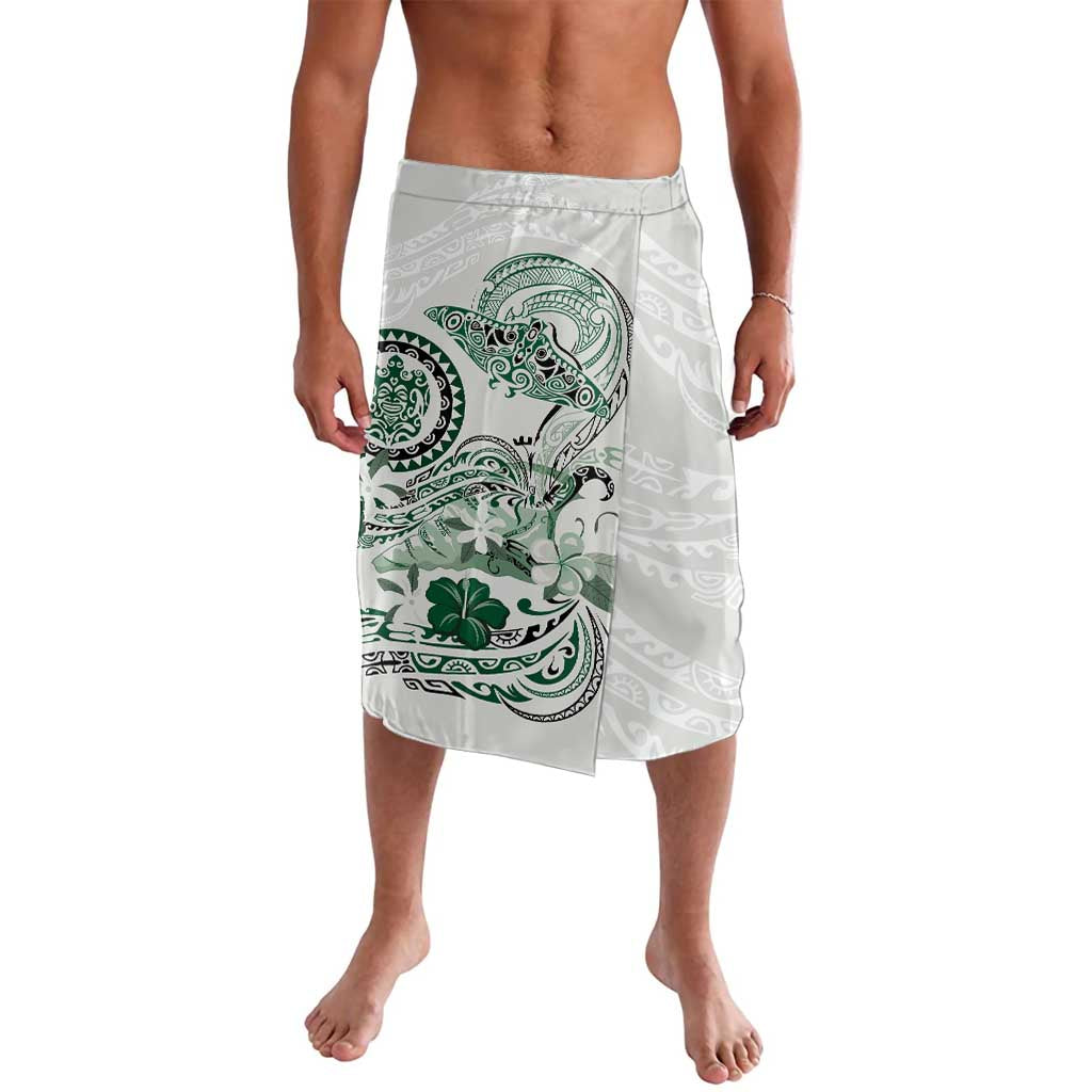 Polynesian Manta Ray Lavalava Green Floral Turtle Tattoo - Polynesian Pride