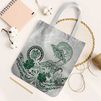 Polynesian Manta Ray Tote Bag Green Floral Turtle Tattoo LT9 White Strap One Size Green - Polynesian Pride