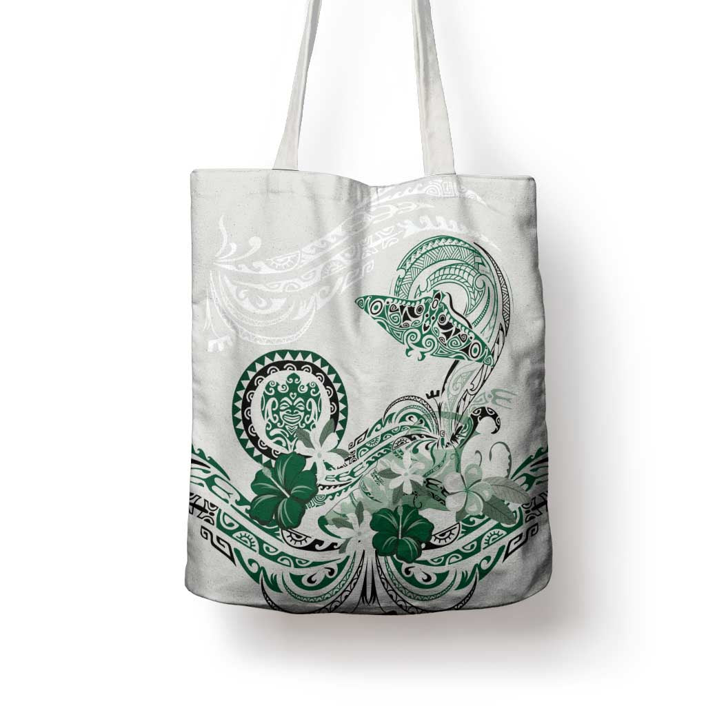 Polynesian Manta Ray Tote Bag Green Floral Turtle Tattoo LT9 - Polynesian Pride