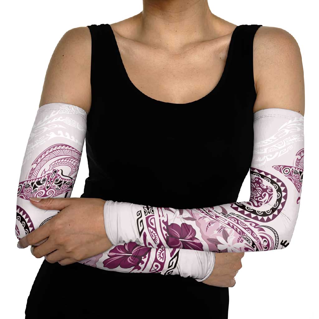 Polynesian Manta Ray Arm Sleeves Pink Floral Turtle Tattoo - Polynesian Pride
