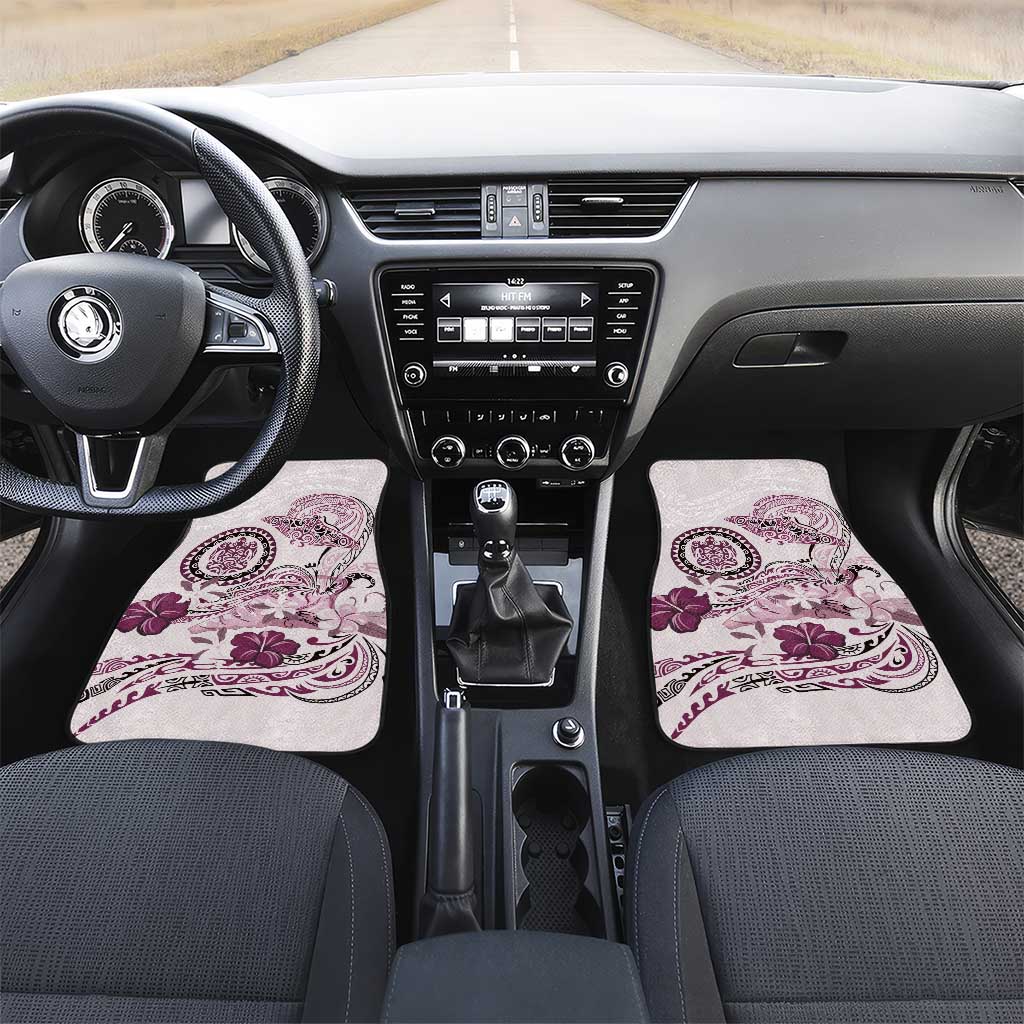 Polynesian Manta Ray Car Mats Pink Floral Turtle Tattoo - Polynesian Pride