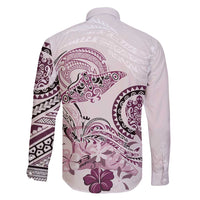 Polynesian Manta Ray Family Matching Summer Maxi Dress and Hawaiian Shirt Pink Floral Turtle Tattoo LT9 - Polynesian Pride