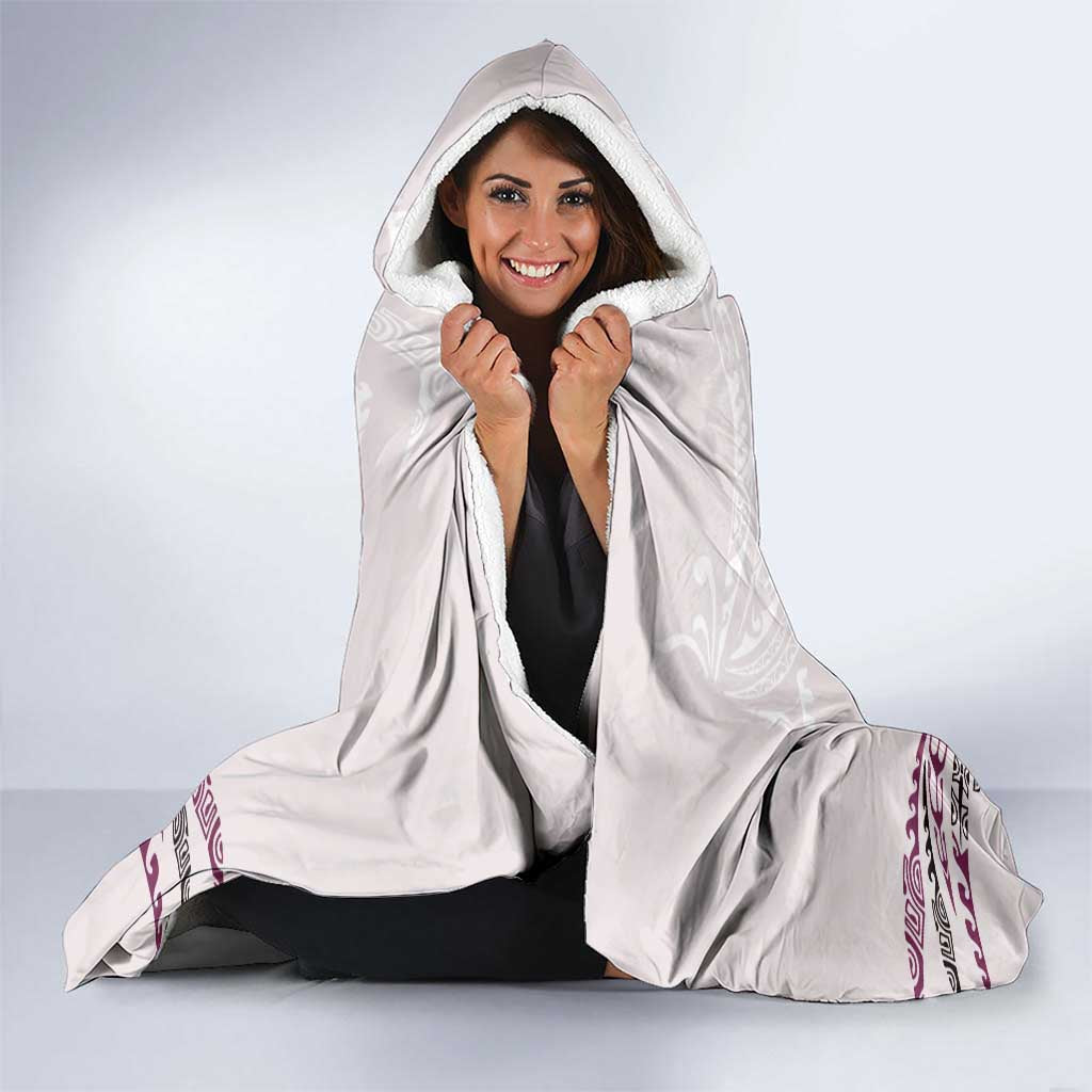 Polynesian Manta Ray Hooded Blanket Pink Floral Turtle Tattoo - Polynesian Pride