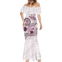 Polynesian Manta Ray Mermaid Dress Pink Floral Turtle Tattoo - Polynesian Pride