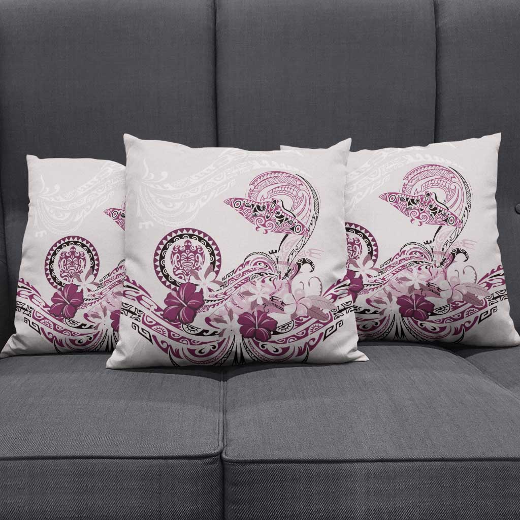 Polynesian Manta Ray Pillow Cover Pink Floral Turtle Tattoo LT9 - Polynesian Pride