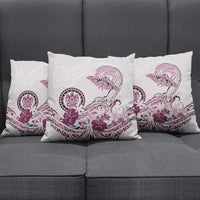 Polynesian Manta Ray Pillow Cover Pink Floral Turtle Tattoo LT9 - Polynesian Pride