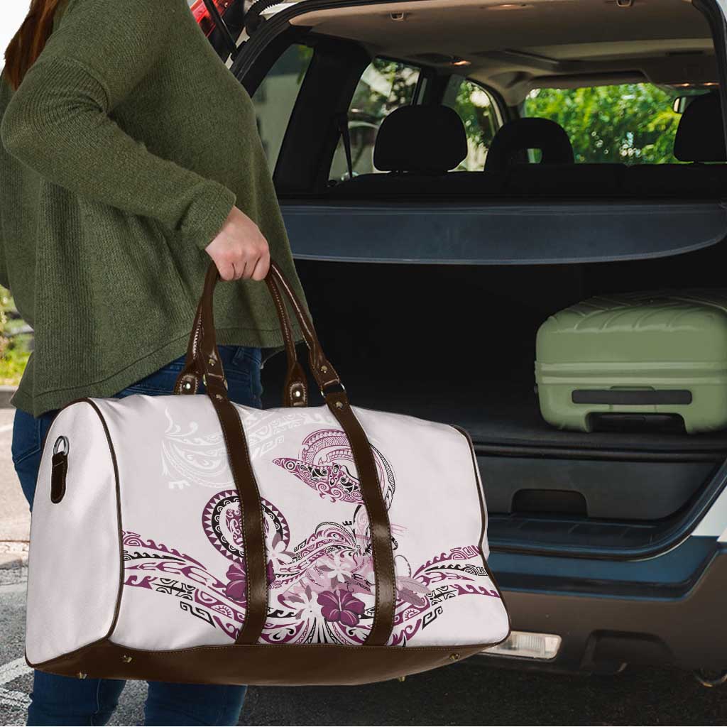 Polynesian Manta Ray Travel Bag Pink Floral Turtle Tattoo - Polynesian Pride