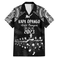 NZ Rugby Family Matching Mermaid Dress and Hawaiian Shirt Kapa Opango Maori Haka With Years of The All Black Champions LT9 Dad's Shirt - Short Sleeve Black - Polynesian Pride