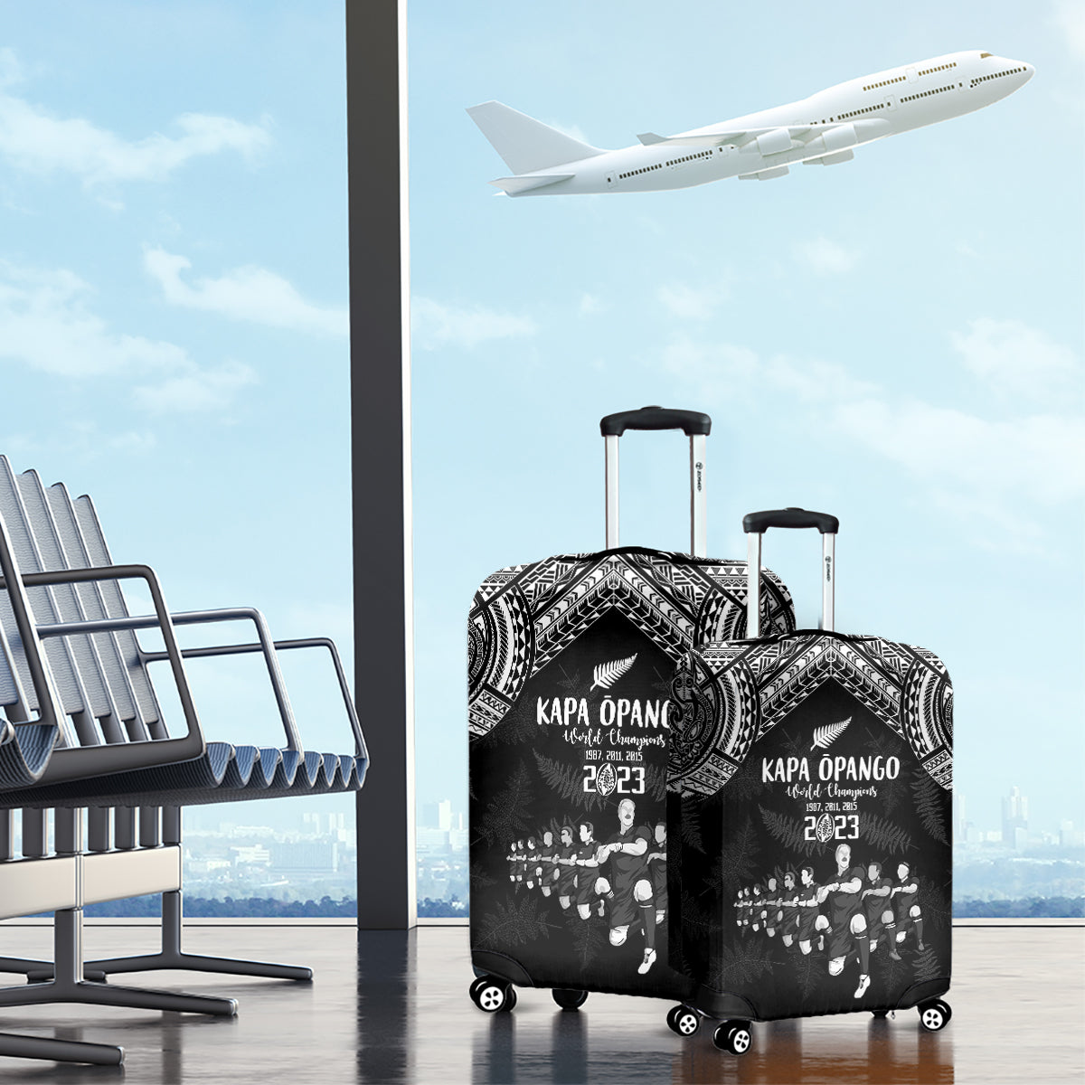 NZ Rugby Luggage Cover Kapa Opango Maori Haka With Years of The All Black Champions LT9 - Polynesian Pride