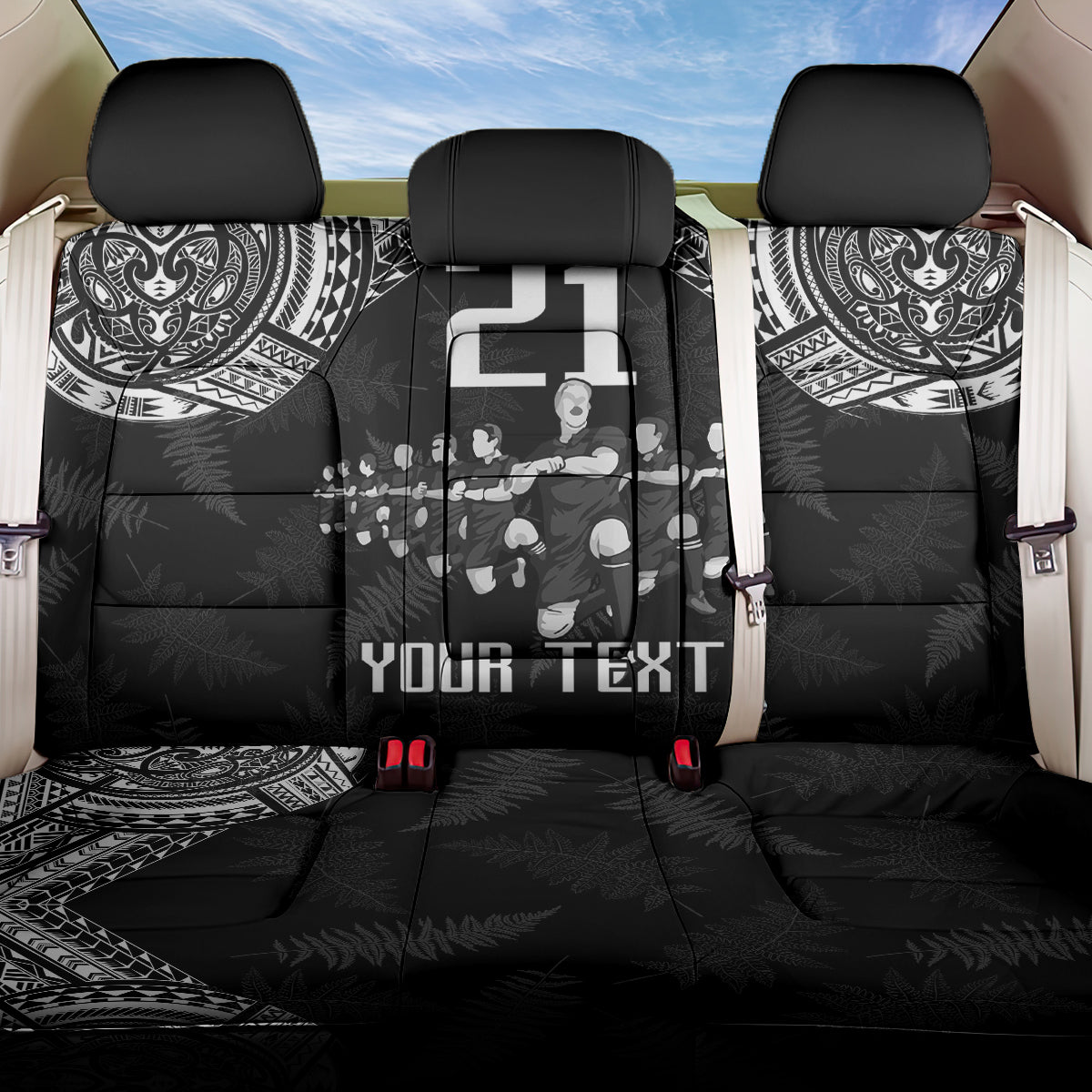 Custom NZ Rugby Back Car Seat Cover Kapa Opango Maori Haka With Years of The All Black Champions LT9 One Size Black - Polynesian Pride