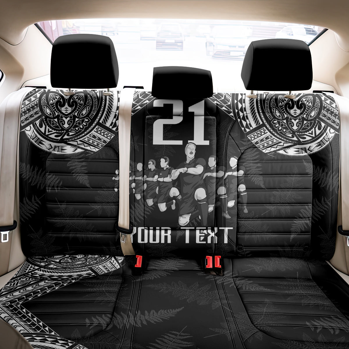 Custom NZ Rugby Back Car Seat Cover Kapa Opango Maori Haka With Years of The All Black Champions LT9 - Polynesian Pride