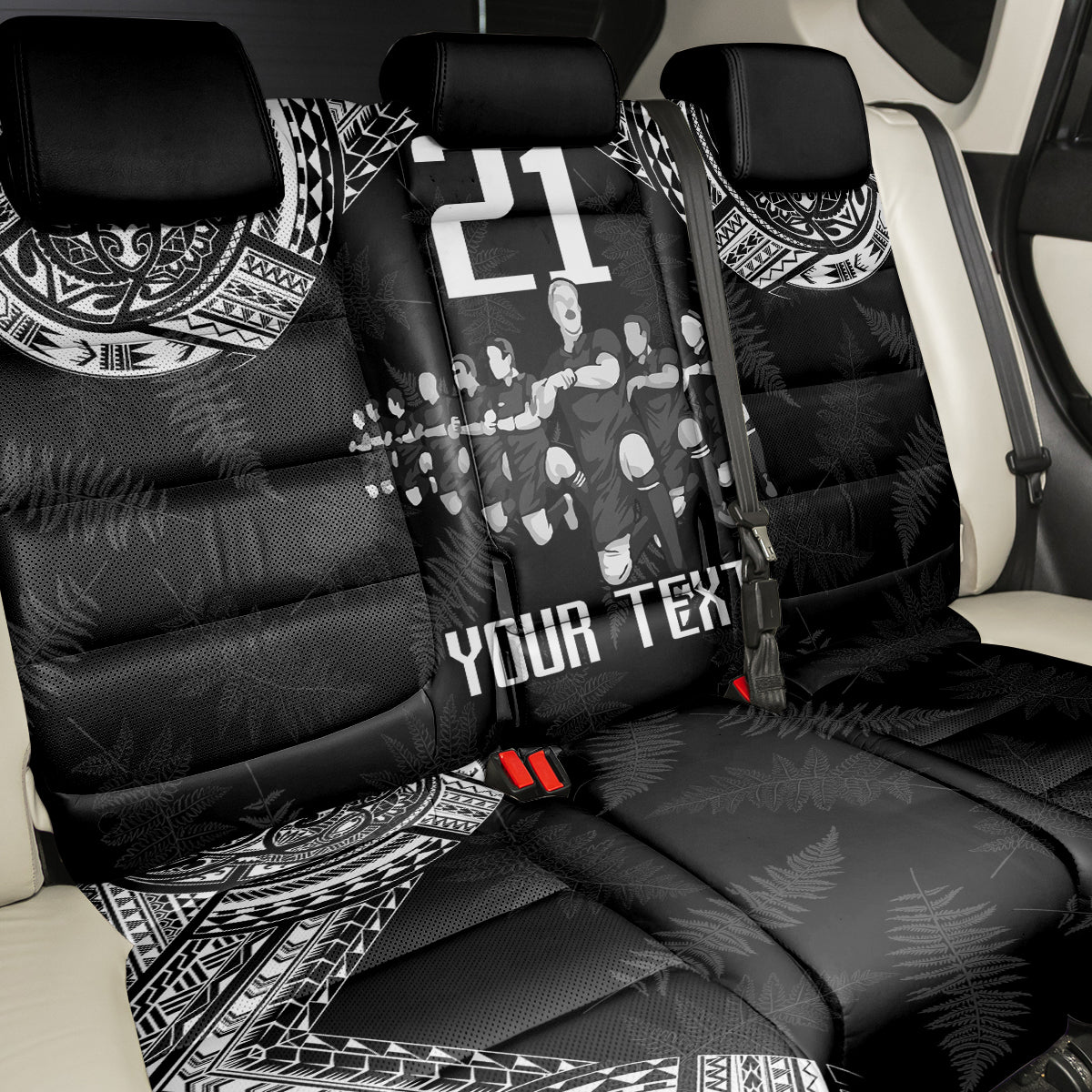 Custom NZ Rugby Back Car Seat Cover Kapa Opango Maori Haka With Years of The All Black Champions LT9 - Polynesian Pride