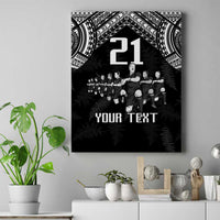 Custom NZ Rugby Canvas Wall Art Kapa Opango Maori Haka With Years of The All Black Champions LT9 Black - Polynesian Pride