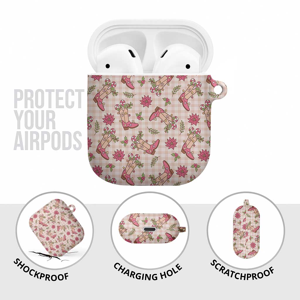 Beige Paniolo Palaka Hawaiian Cowgirl Christmas AirPods Case - Polynesian Pride