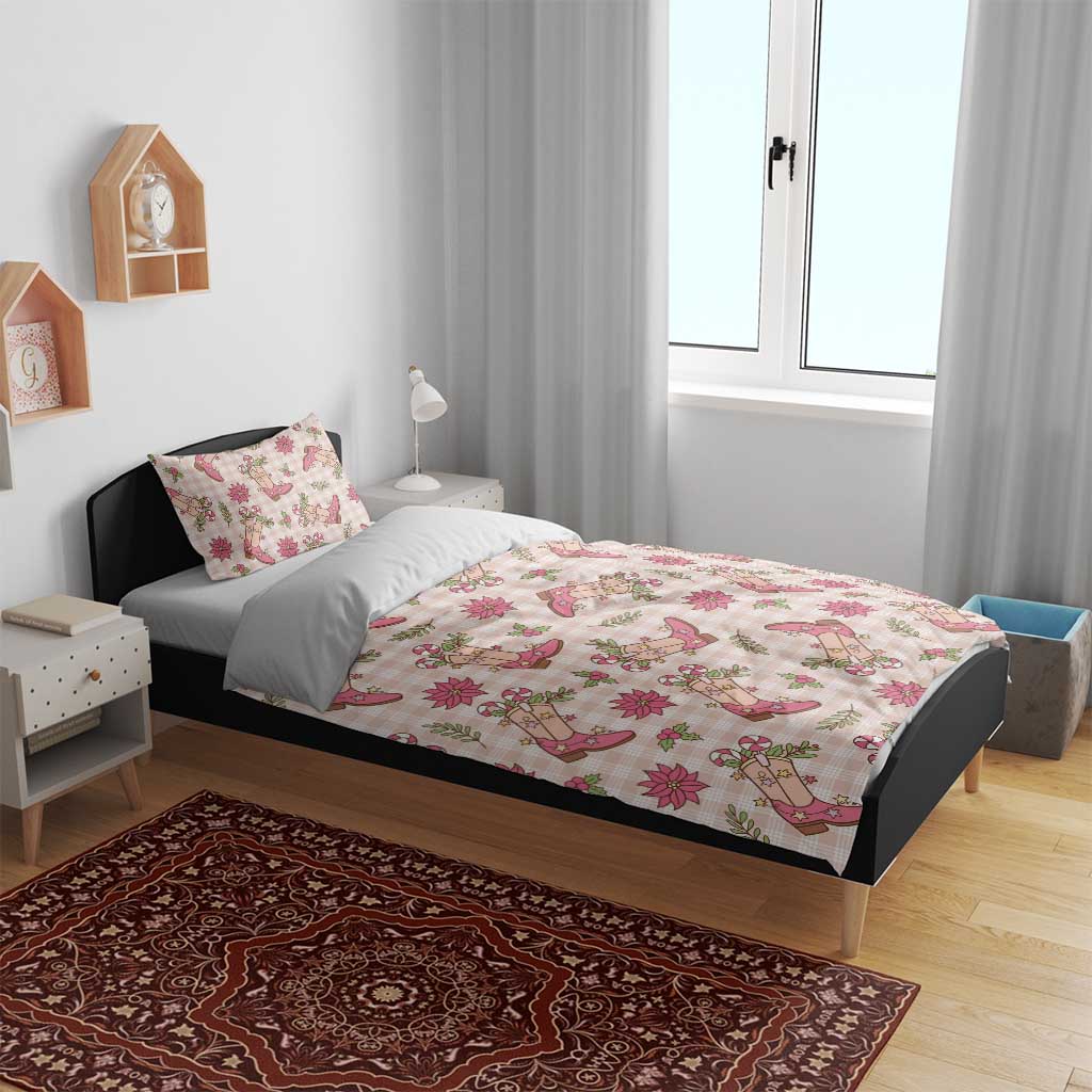 Beige Paniolo Palaka Hawaiian Cowgirl Christmas Bedding Set LT9 - Polynesian Pride
