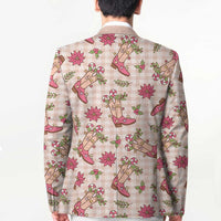 Beige Paniolo Palaka Hawaiian Cowgirl Christmas Blazer - Polynesian Pride