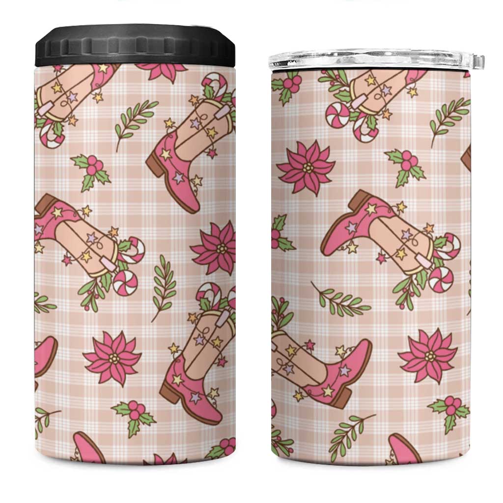 Beige Paniolo Palaka Hawaiian Cowgirl Christmas 4 in 1 Can Cooler Tumbler LT9 One Size: 16 oz Beige - Polynesian Pride