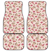 Beige Paniolo Palaka Hawaiian Cowgirl Christmas Car Mats - Polynesian Pride