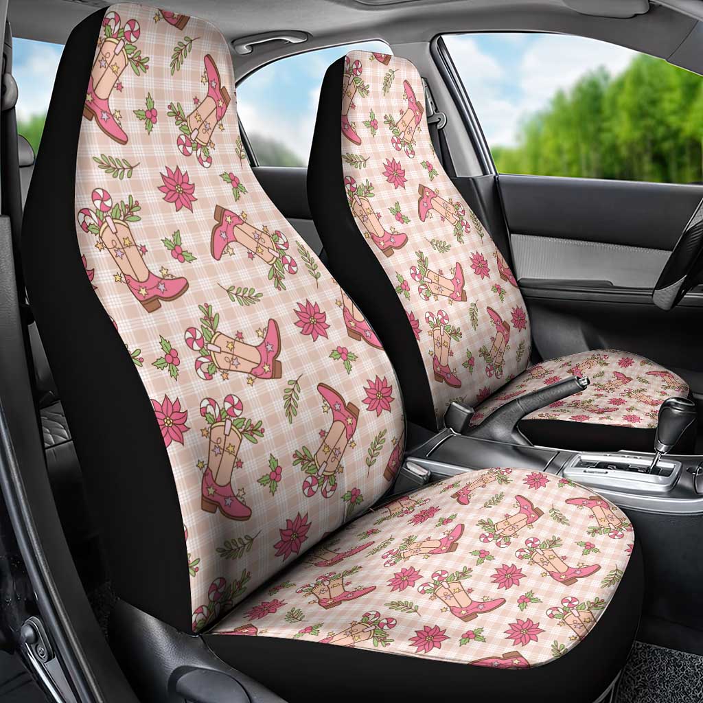 Beige Paniolo Palaka Hawaiian Cowgirl Christmas Car Seat Cover LT9 - Polynesian Pride