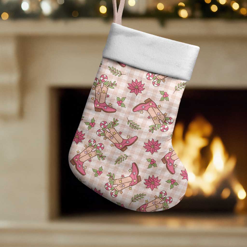 Beige Paniolo Palaka Hawaiian Cowgirl Christmas Stocking LT9 Set of 2 Beige - Polynesian Pride