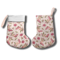 Beige Paniolo Palaka Hawaiian Cowgirl Christmas Stocking LT9 - Polynesian Pride