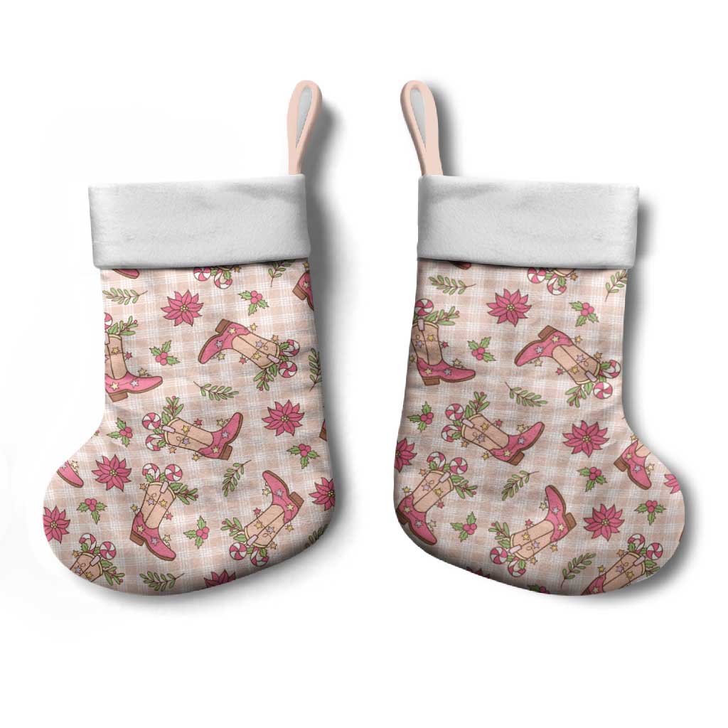 Beige Paniolo Palaka Hawaiian Cowgirl Christmas Stocking LT9 - Polynesian Pride