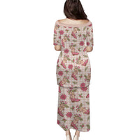 Beige Paniolo Palaka Hawaiian Cowgirl Christmas Family Matching Puletasi and Hawaiian Shirt LT9 - Polynesian Pride